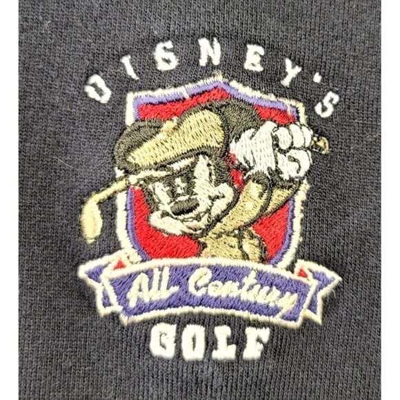 Disney Vintage 80's Golf Collection Pullover 1/4 Zip Sweatshirt 2XL Navy Beige - Picture 2 of 9